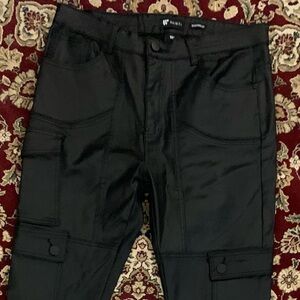 WAIMEA Leather-Like Stacked Fit Cargo Pants